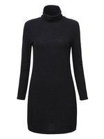 Women Casual Turtleneck Long Sleeve Sweater Mini Dress