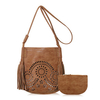 Women Casual Vintage Hollow Out PU Leather Shoulder Bags Crossbody Bags