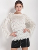Women Casual Wave Tassels Loose Long Sleeve O-neck Tops