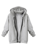 Women Casual Zipper Long Sleeve Hooded Sweatshirt Coat
