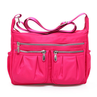 Women Casual Zipper Multi-pocket Nylon Waterproof Shoulder Bags Crossbody Bags