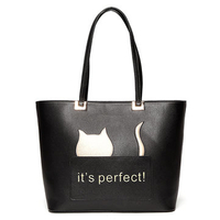 Women Cat Cartoon Pattern Lovely Style Shoulder Bag Handbag