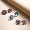 Women Cat Eye Metal Frame Colorful Fashion Sunglasses Eyewear Oculos De Sol