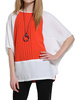 Women Chiffon Contrast Color Batwing Sleeve T-Shirt