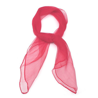 Women Chiffon Silk Slim Soft Square Pure Candy Color Scarf