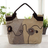 Women Chinese Style Tote Bag Classic Handbag Canvas Shopping Bag
