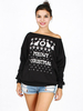 Women Christmas Off-shoulder Animal Pattern Sweatshirt