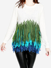Women Christmas Stitching Tassels O-neck Sweater