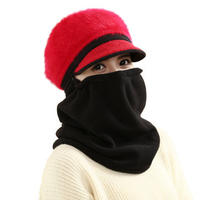 Women Cold Winter Windproof Face Masks Outdoors Detachable Hoods Cycling Beret Cap