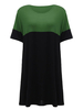 Women Color Block Half Sleeve Straight Mini Tunic Dress