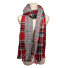 Women Colorful Plaid Double Faced Knitted Tweed Scarf Shawl