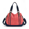 Women Contrast Color Handbag Canvas Large Capacity Shoulder Bags Crossbody Bags