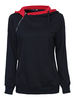 Women Contrast Color Long Sleeve Hooded Casual Sweatshirt