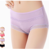 Women Cosy Bamboo Fiber Antibacterial Panties Breathable Lace Briefs Underwear