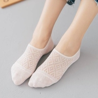 Women Cotton Antiskid Invisible Boat Socks Hollow Low Cut Thin Breathable Ankle Socks