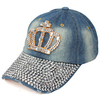 Women Cotton Baseball Cap Adjustable Rhinestone Decoratrion Casual Hats