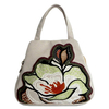 Women Cotton Casual Flower Embroidery Comfortable Small Handbags Shell Tote
