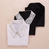 Women Cotton Lace False Collar Fake Half Shirt Blouse Detachable