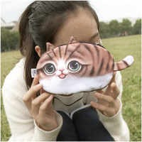 Women Cotton Lovely Style Cartoon Cat Shape Wallet Coins Bag Cute Phone Bags