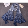 Women Cotton Soft Shawl Retro National Style Tassel Wrap Long Scarf Stole