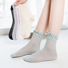 Women Cotton Ultra-Thin Solid Pure Color Ice Silk Mesh Breathable Lace Pine Ankle Socks