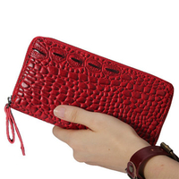 Women Crocodile Grain Design Elegant Long Wallet Casaul Cash Coins Purse