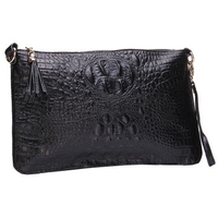 Women Crocodile Pattern Tassel Leather Clutches Bag