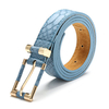 Women Crocodile Pattern Thin Belt Casual Pants Waistband