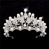 Women Crystal Pearl Silver Queen Crown Tiara Hair Accessories Headband