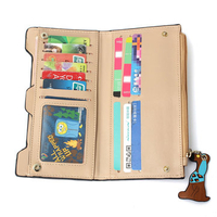 Women Cute Dog Long Zipper Wallet Casual Leisure Sweet Cards Coins Purse
