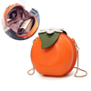 Women Cute Orange Chain Bag PU Leather Phone Bag Mini Crossbody Bag