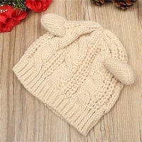 Women Devil Horns Cats Bear Ear Hat Crochet Braided Knit Ski Beanie Cotton Acylic Hat Wool Cap