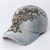 Women Diamond Rhinestones Denim Baseball Caps Casual Outdoor Sports Hat