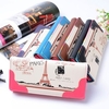Women Eiffel Tower Candy Color Stamp Long Wallet