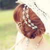 Women Elastic Metal Rhinestone Crystal Headband Head Chain Hair Band