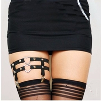 Women Elastic Top Body Harness Rave Punk Garter Belt For Stockings