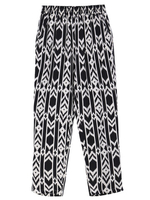Women Elastic Waist Geometry Printed Pant