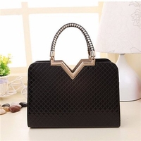 Women Elegant Candy Color Casual Handbags Diamond Lattice Leisure Shoulder Bags