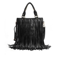 Women Elegant Classic Tassel PU Leather Shoulder Bag Handbag