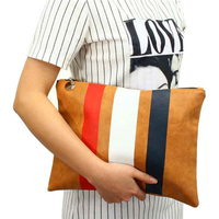 Women Elegant Contrast Color Casual Leisure Clutches Bags