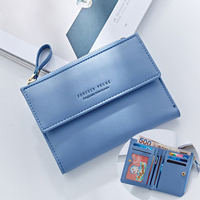 Women Elegant Short Wallet PU Leather Card Holder Coins Bag Purse