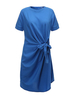 Women Elegant Solid Pleated Bodycon Work Party Wrap Dress