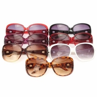 Women Elegant Sunglasses Gradient Metal Crystal Decoration Sun Glasses Eyewear