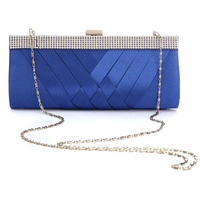 Women Elegant Weave Rhinestones Tote Evening Bag Chain Bags Shoulder Bags