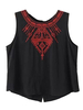 Women Embroidery Sleeveless O Neck Back Button Cotton Tank Tops