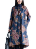Women Ethnic Floral Printed Long Sleeve Single Breasted Coat