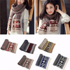 Women Ethnic Peace Dove Blending Pattern Thick Warm Wool Knitted Scarf