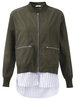 Women Fake Two Pieces Long Sleeve Zipper Pilot Jacket
