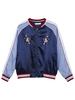 Women Fashion Casual Embroidered Contrast Color Long Sleeve Baseball Jacket Coat