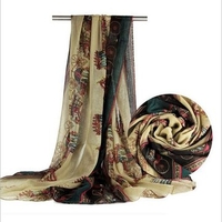 Women Fashion Long Echarpe Carriage Printed Scarves Stoles Cotton Shawls